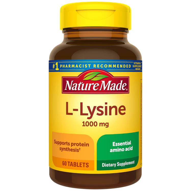 ال-لیزین NatureMade L-Lysine 1000mg نیچرمید (60 عددی)