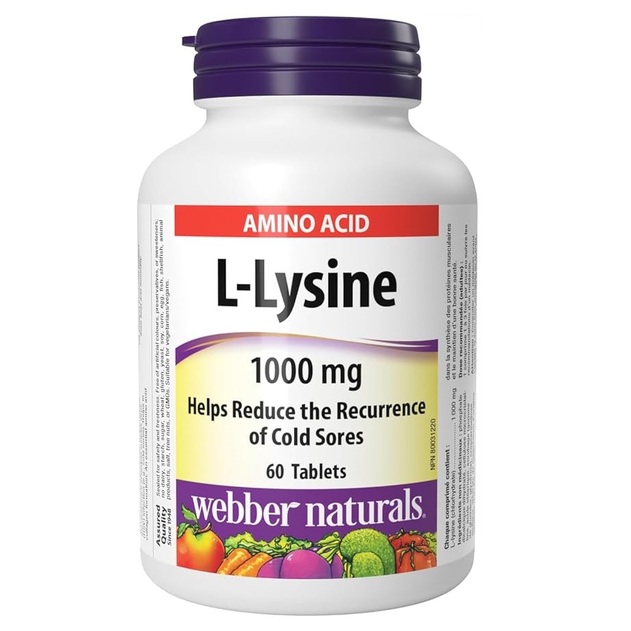 ال-لیزین Webber Naturals L-Lysine 1000mg وبر نچرالرز (60 عددی)