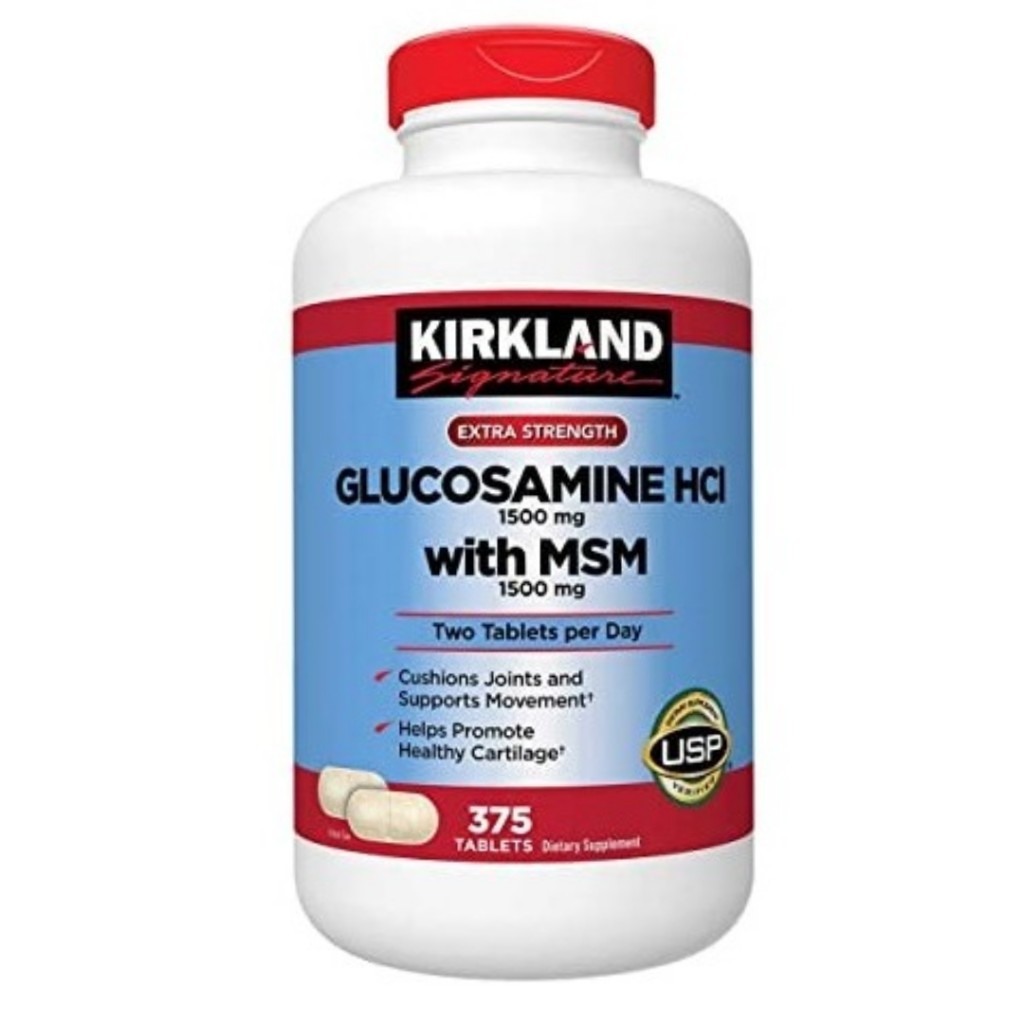 تقویتی مفاصل گلوکوزامین Kirkland Glucosamine With MSM 1500mg کرکلند (375 عددی)