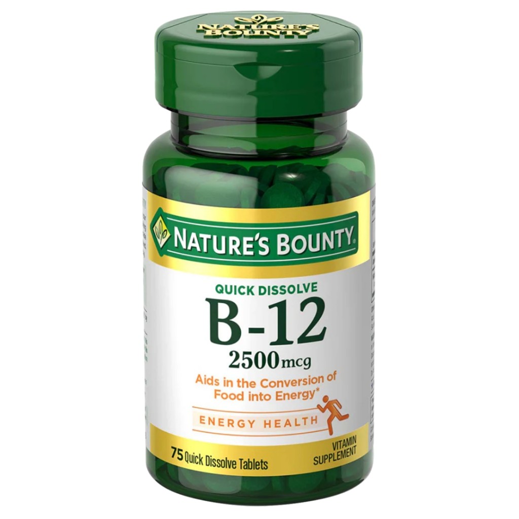 جذب سریع ویتامین Nature's Bounty B12 2500mcg نیچرز بونتی (75 عددی)