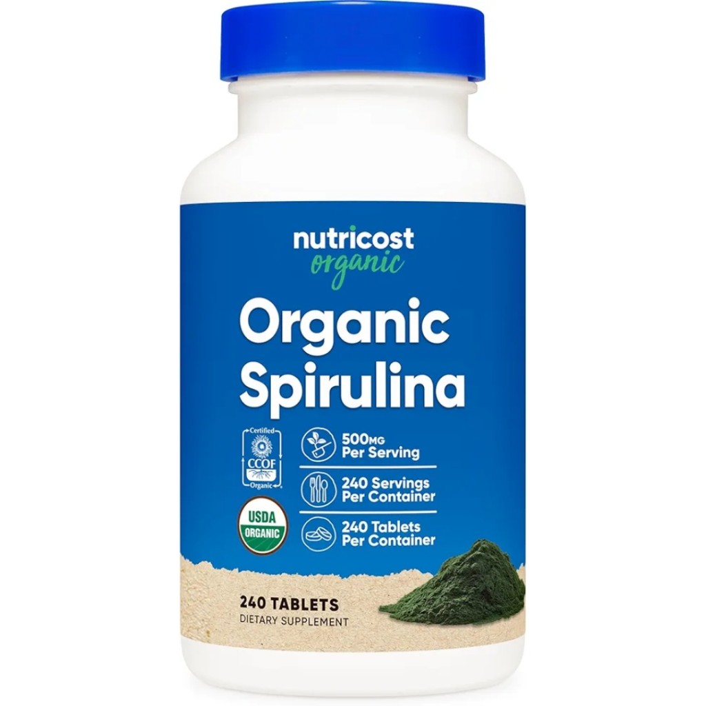 جلبک اسپیرولینا Nutricost Organic Spirulina 500mg (240 عددی)
