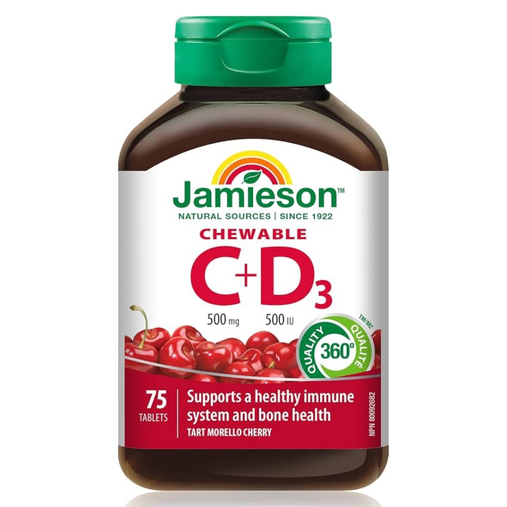 جویدنی طعم دار ویتامین Jamieson C+D3 جیمیسون (75 عددی)