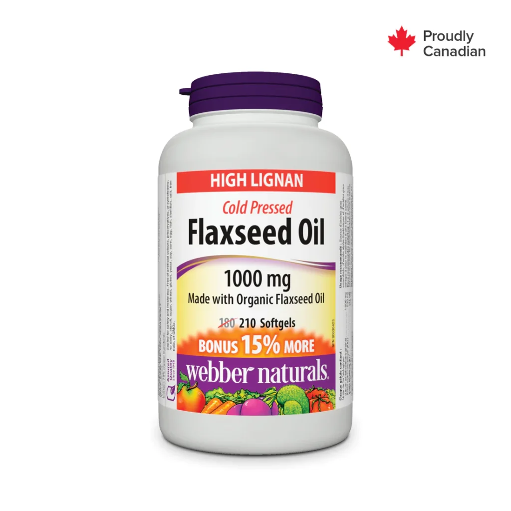 روغن بذر کتان Webber Naturals Flaxseed Oil 1000mg وبر نچرالز (210 عددی)