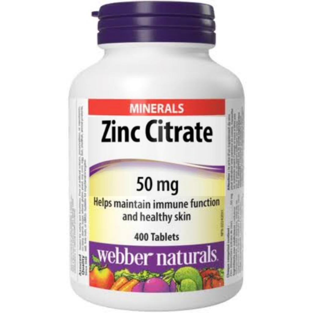 زینک سیترات Webber Naturals Zinc Citrate 50mg High Absorption وبر نچرالز (400 عددی)