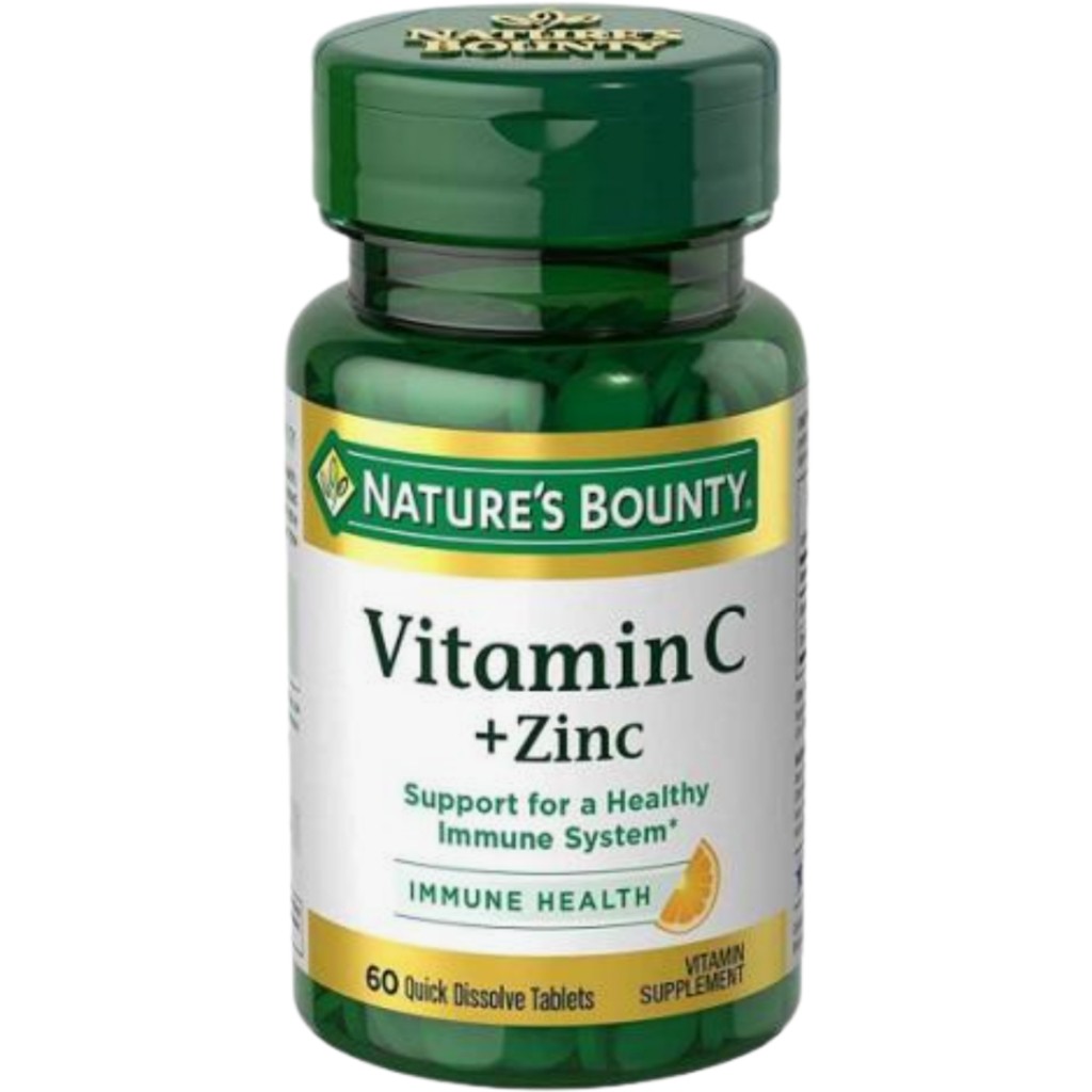 زینک و ویتامین Nature's Bounty Zinc & Vitamin C نیچرز بونتی (60 عددی)