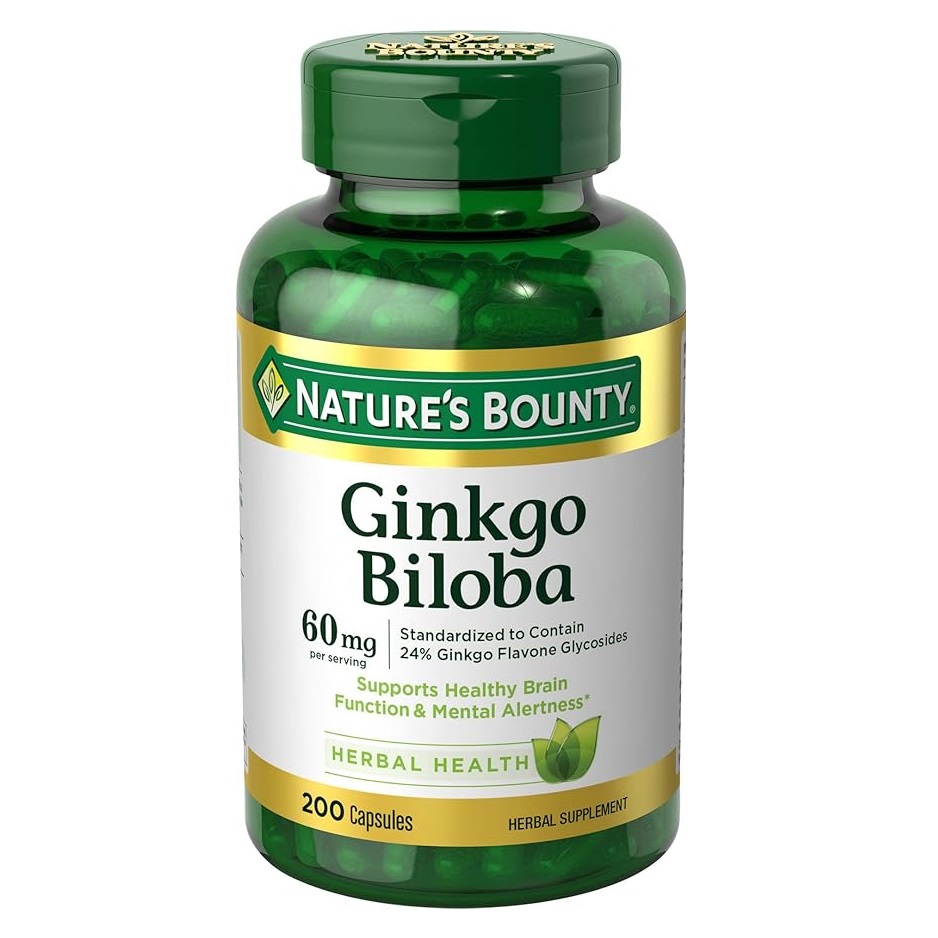 عصاره جینکو بیلوبا Ginkgo Biloba 60mg نیچرز بونتی (200 عددی)