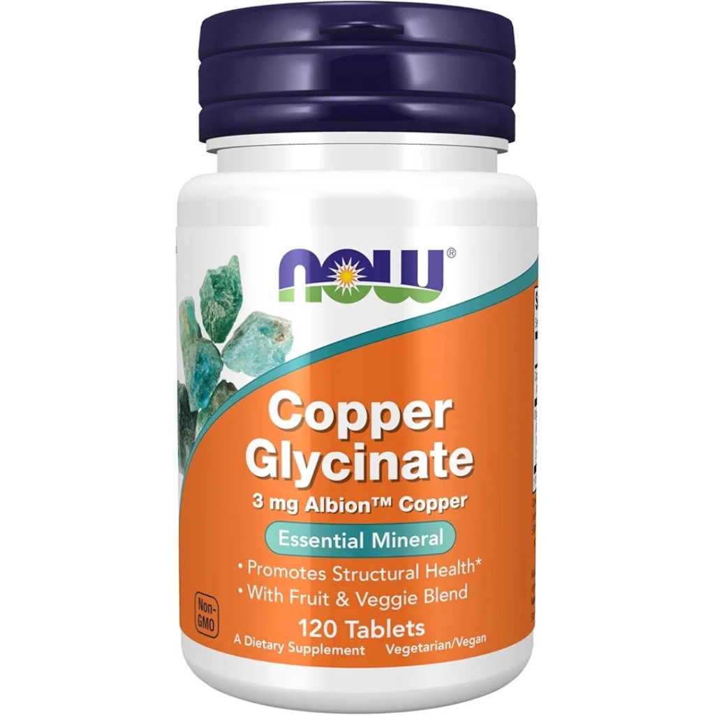مس NOW Foods Copper Glysinate 3mg (120 عددی)