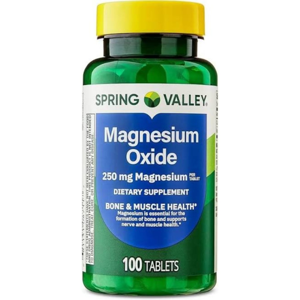 منیزیم اکساید Spring Valley Magnesium 250mg اسپرینگ ولی (100 عددی)