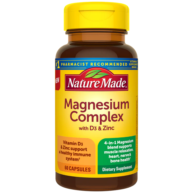 منیزیم NatureMade Magnesium D3 Zinc Complex نیچرمید(60 عددی)