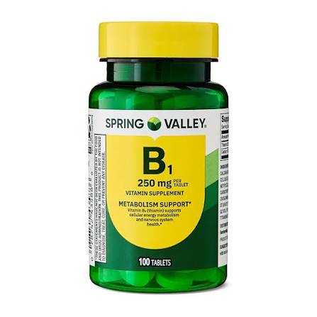 ویتامین تیامین اسپرینگ ولی Spring Valley Vitamin B1 250mg (100 عددی)