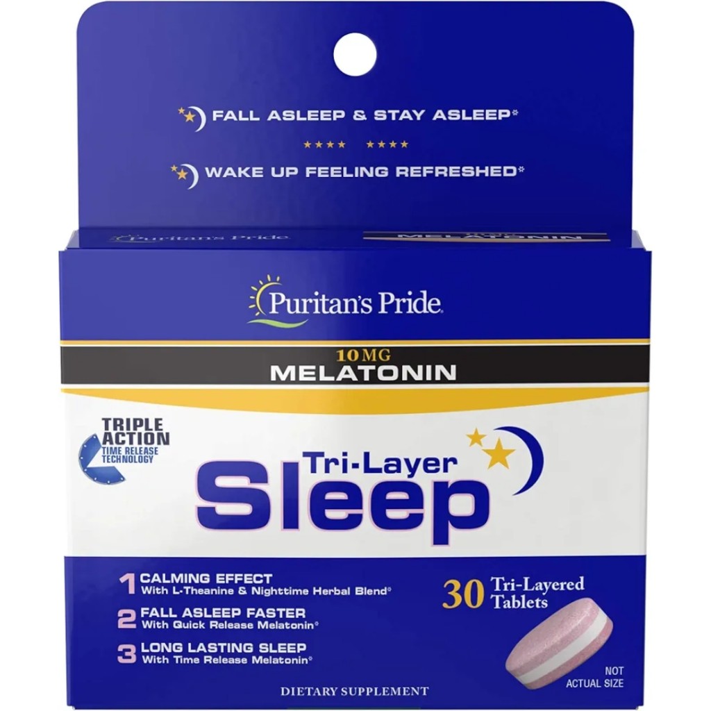 چرخه خواب Puritan Pride Sleep Tri-layer 10mg پوریتان پراید (30 عددی)