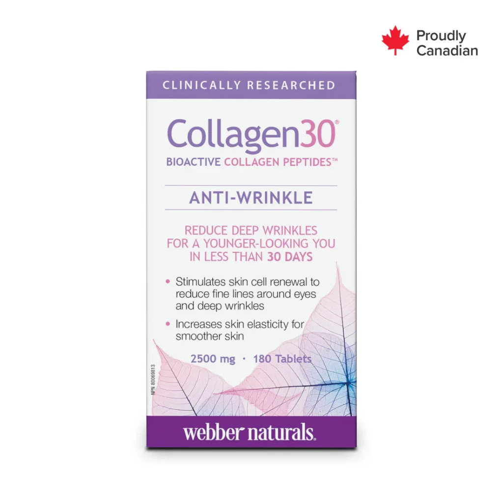 کلاژن ضد چروک Webber Naturals Collagen30 Anti-Wrinkle Bioactive Collagen Peptides وبر نچرالز (180 عددی)