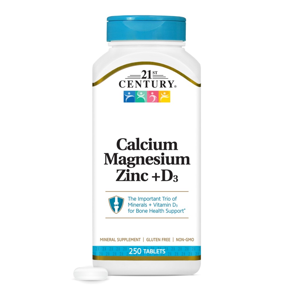 کلسیم + منیزیم + زینک + 21Century Calcium Magnesium Zinc & D3 (250 عددی)