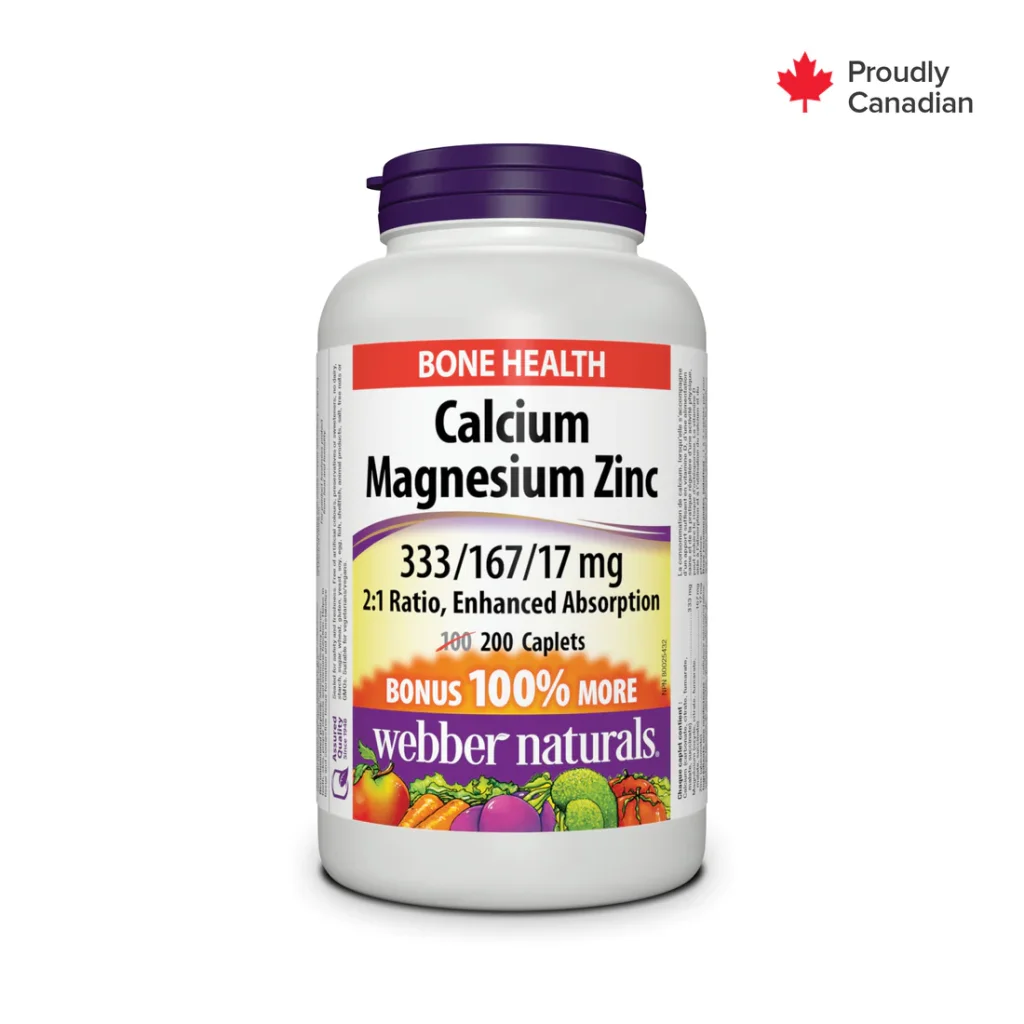 کلسیم منیزیم زینک Webber Naturals Calcium Magnesium Zinc وبر نچرالز (200 عددی)