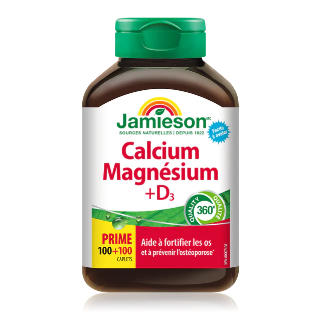 کلسیم منیزیم Jamieson Calcium Magnesium + D3 جیمیسون (200 عددی)