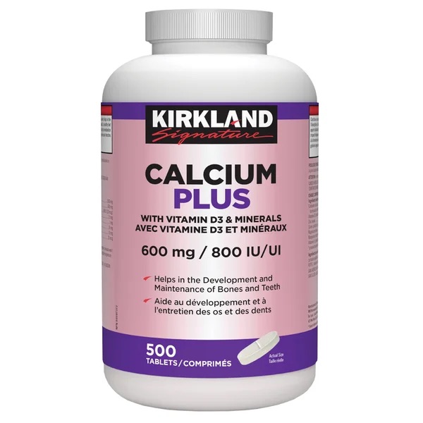 کلسیم پلاس Kirkland Calcium Plus 1500mg کرکلند (500 عددی)