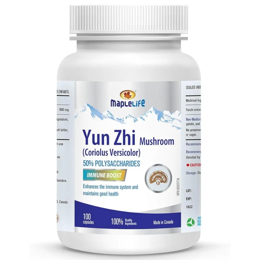 کپسول تقویت سیستم ایمنی بدن قارچ دم بوقلمون MapleLife Yun Zhi Mushroom 400mg (100 عددی)