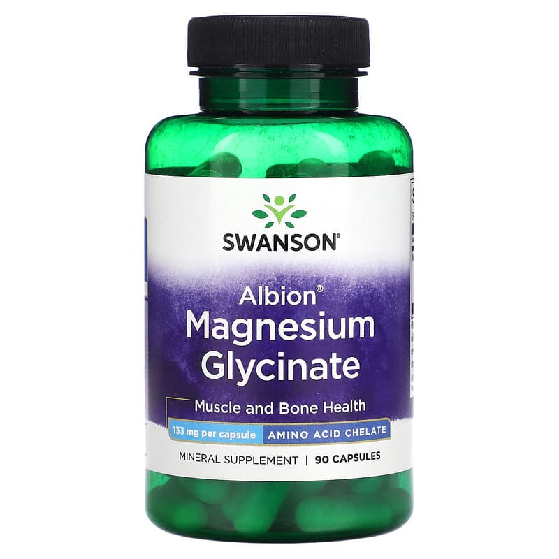 کپسول منیزیم گلیسینات Swanson Magnesium Glycinate 133mg سوانسون (90 عددی)