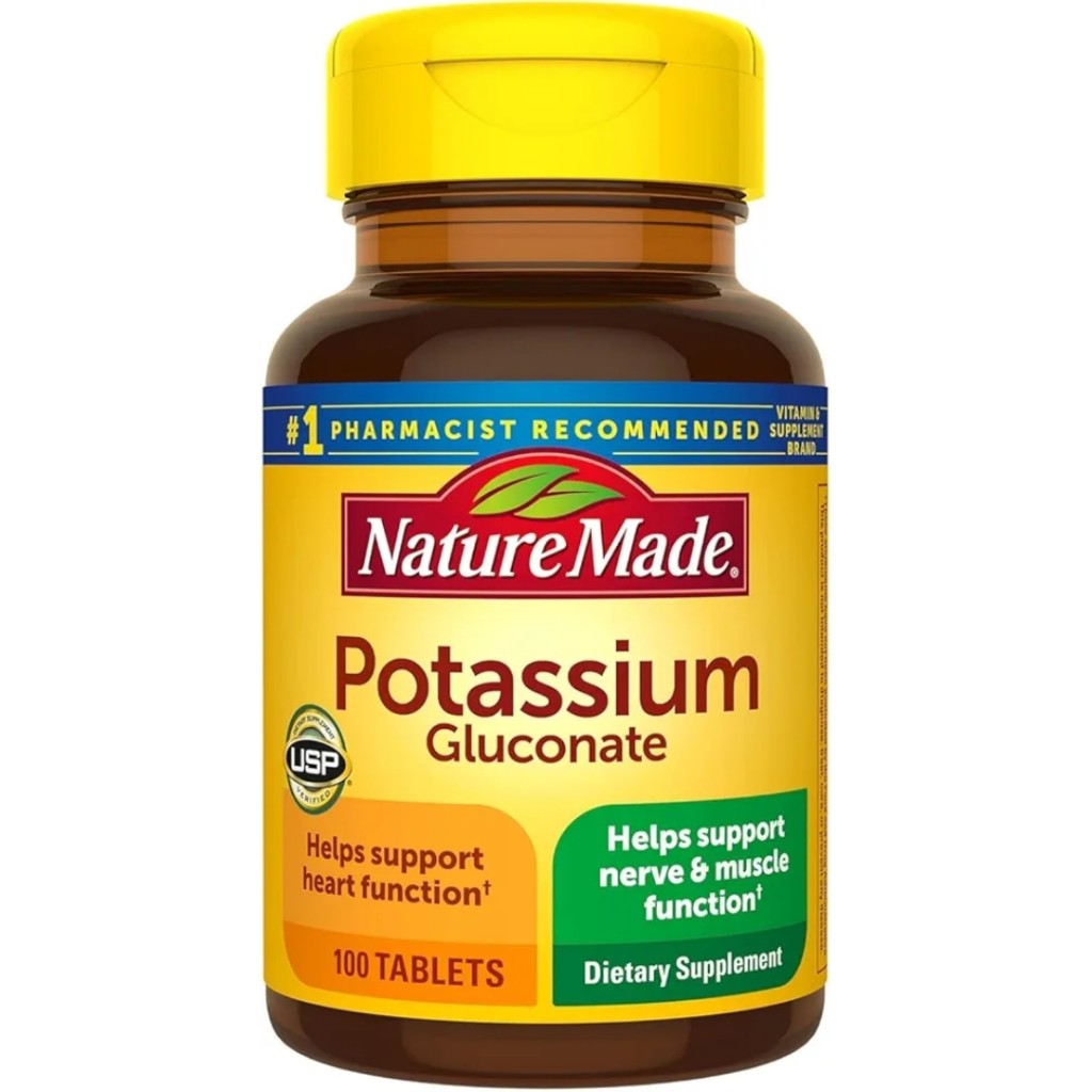 کپسول پتاسیم گلوکونات NatureMade Potassium Gluconate 90mg نیچرمید (100 عددی)