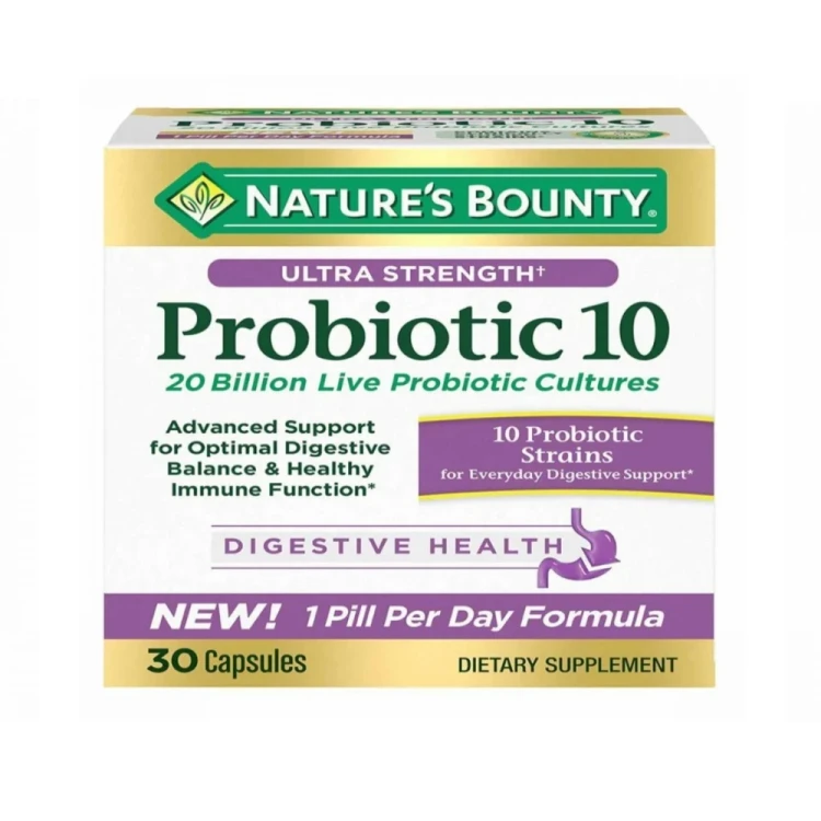 کپسول پروبیوتیک Nature's Bounty Probiotic 10, 20 Billion نیچرز بونتی (30 عددی)